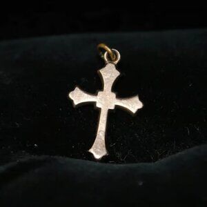 Antique Victorian 10k Gold-plated Cross Pendant / Rosary Piece